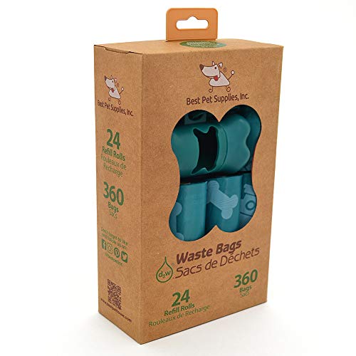 Image of Best Pet Supplies Dog Poop Bags for Waste Refuse Cleanup, Doggy Roll Replacements for Outdoor Puppy Walking and Travel, Leak Proof and Tear Resistant, Thick Plastic - Turquoise, 360 Bags