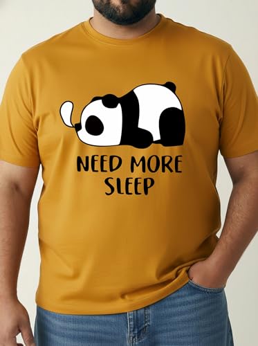 Image of Toodlegram Men's Plus Size Graphic Printed Cotton T-Shirt Casual Round Neck Regular Fit