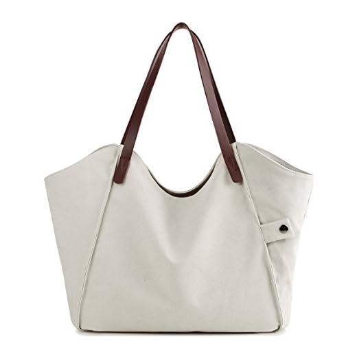 LOSMILE Mujer Bolsos de Mano Lona Bolsos de Hombro Bolsos Totes Bolsos Bandolera Shoppers Bolsa de Playa. (Beige)