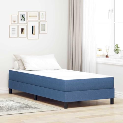 Blau 90x200cm Matratze Mit Taschenfedern Starker Holzrahmen Atmungsaktive Oberflaeche Ideal Schlafzimmer