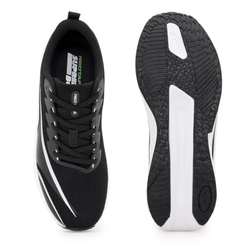 Image of Red Tape Men's Sneakers Black Mesh Round Lace-Up, 6 UK