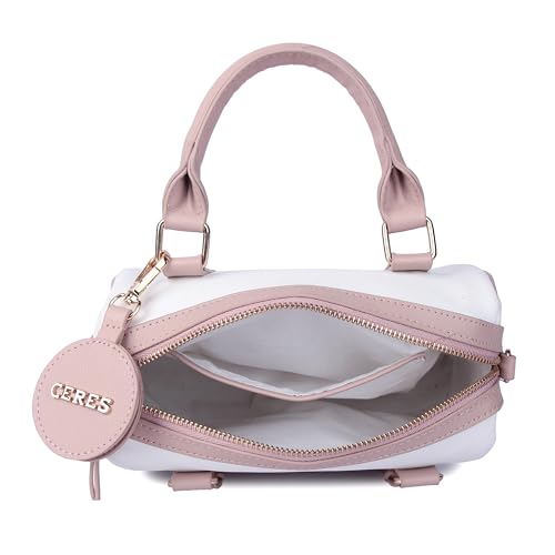 Image of Ceres Mini Duffle Crossbody Bag for Women | Stylish Small Handbag with Top Handle | Adjustable Strap & Attached Travel Mirror | Vegan Leather Satchel Purse | Crossbody Sling Bags