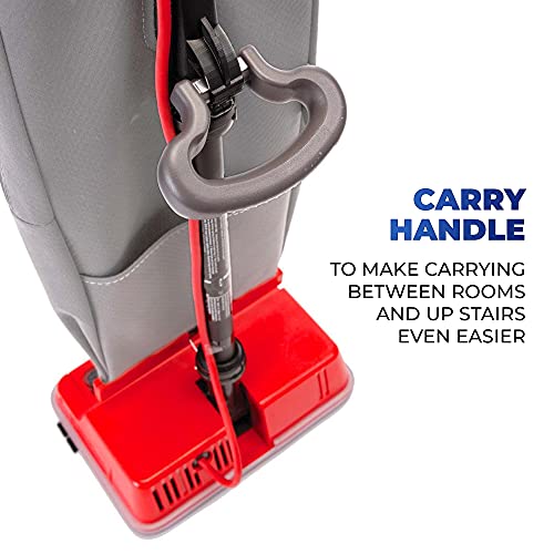 Oreck Commercial Upright Bagged Vacuum Cleaner, Lightweight, 40Ft Power Cord, U2000R1, Grey/Red #TOP4