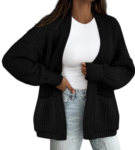 BTFBM Cardigan Sweaters for Women 2025 Fall Fashion Casual Long Sleeve Oversized Open Front Knit Cardigans Jacket Coat