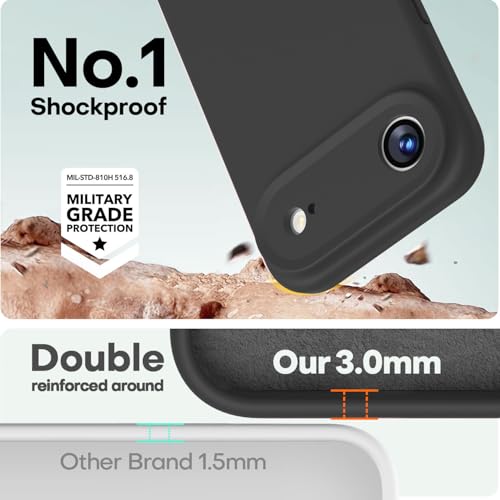 Image of LOVE 3000 Designed for iPhone Air Case, Premium Silicone [Compatible with Magsafe][Soft Anti-Scratch Microfiber Lining] Shockproof Protective Phone Case for Men Women 6.5 inch, Black