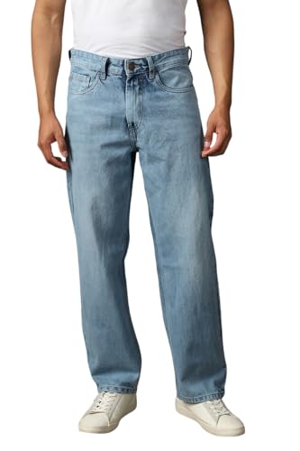 Image of High Star Men Washed Cotton Flared Fit Mid- Rise Jeans 22