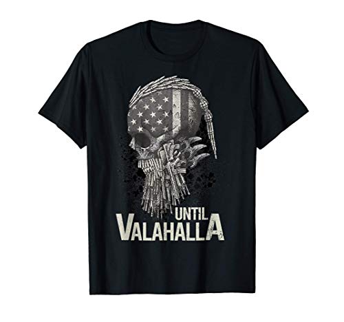 Until Valhalla, Skull American Flag, Until Valhalla T-Shirt