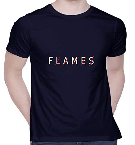 Image of CreativiT Graphic Printed T-Shirt for Unisex Flames Tshirt | Casual Half Sleeve Round Neck T-Shirt | 100% Cotton | D00393-15