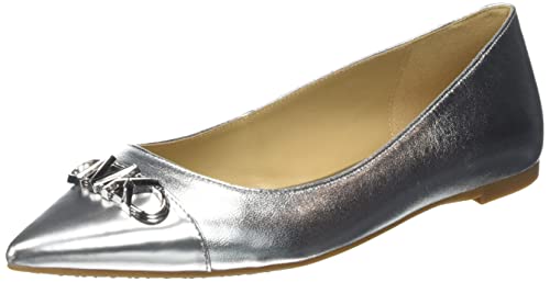 MICHAEL KORS Damen Parker Flat Espadrilles, Silber, 42.5 EU