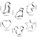 MINO ANT Stainless Steel Cookie Cutters, Mickey Unicorn Dinosaur Heart Star Cookie Cutters, Metal Biscuit Cutter Molds for Baking or Valentine's Day Christmas Holiday Party Decorations
