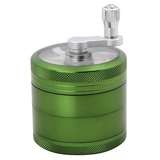 DCOU Hand Cranked Premium Grinder Unbreakable Aluminum Grinder for Herb and Spice 4 Parts 2.2 Inch