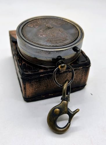 Brújula de Bolsillo de Latón Boy Scout con Estuche de Cuero – Herramienta de Navegación Marítima 2x1.7 Pulgadas para Senderismo, Camping y Mochilero miniatura 2