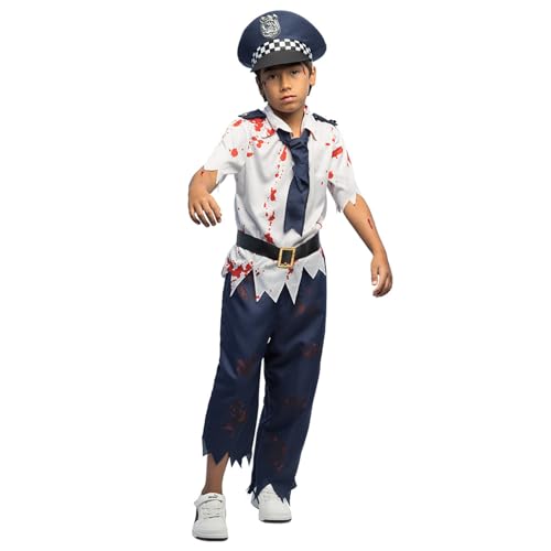 Boland   Disfraz infantil de policía zombie, disfraz para niños, disfraces, Halloween, policía de terror