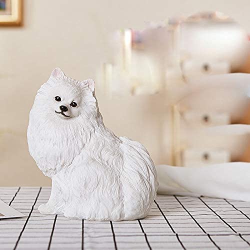 Ornamenti da giardino per esterni, graziosa statuetta di Pomerania, decora