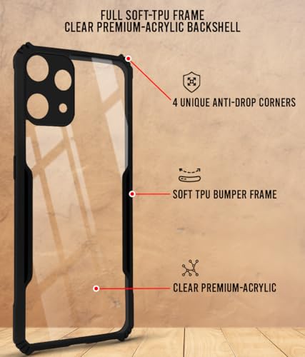 Image of Jkobi Hybrid Back Cover Case for Nothing Phone 3A Lite (Shockproof with Polycarbonate Clear Panel | Professional Black)