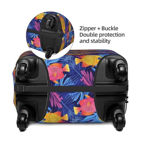 Colorful Tropical Fish Elastic Travel Luggage Covers Dustproof Scratch-Resistant Suitcase Protector Fit 22-24 Inch2