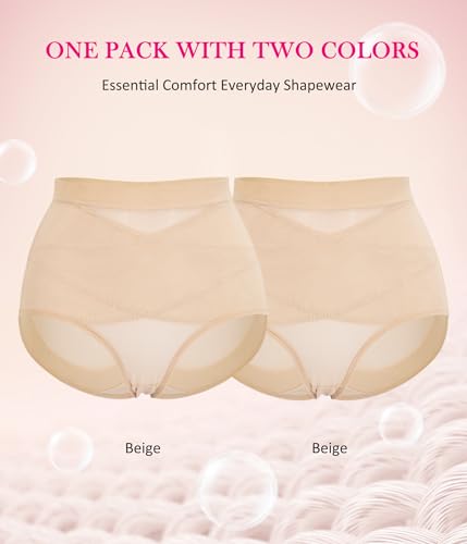 Image of Nebility 2 Piece Tummy Control Shapewear Butt Lifting Underwear for Women Lower Belly Waist Trainer Seamless Faja Body Shaper