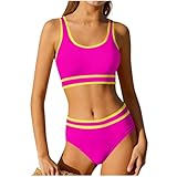 Teen Bathing Suits Girls Bathing Suit High Waisted Swimsuit Summer Fashion Swimming Adjustable Straps Swimwear 2 Piece Sets for Teens