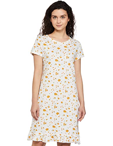 Image of Amazon Brand - Eden & Ivy Women's Cotton Knee Length Regular Fit Printed Nighty