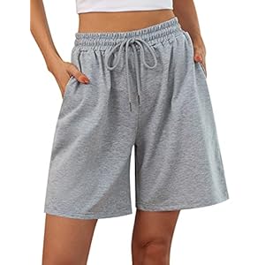 Jezonga Women’s Running Shorts Casual Lounge High Waist Gym Athletic Sweat Jogging Sport Workout Hiking Fashion with Pockets