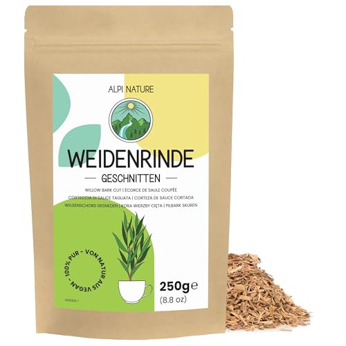 Alpi Nature Corteza de Sauce Blanco Infusión 250g, Corteza de Sauce Seca y Cortada, Té Suelto