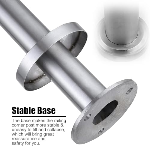 Poteau de balustrade en acier inoxydable au sol avec pinces à verre d'angle T - 8