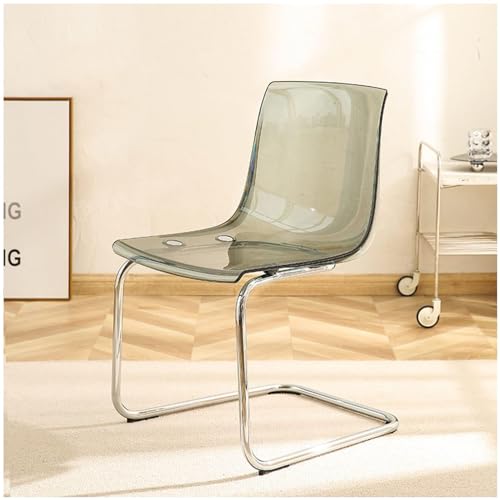 Silla minimalista de acrílico transparente con respaldo, elegante silla de ocio transparente para sala de estar, oficina e interiores
