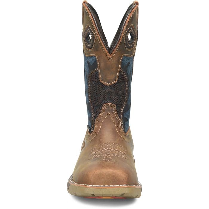 PHANTOM RIDER Women's Watcher 10” Waterproof Wide Square Composite Toe Roper Boots with Thomas Brown Leather and Blue Textile and TPU Quarter4