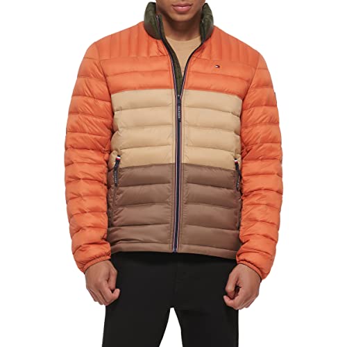 Image of Tommy Hilfiger Mens Embroidered Logo Puffer Jacket