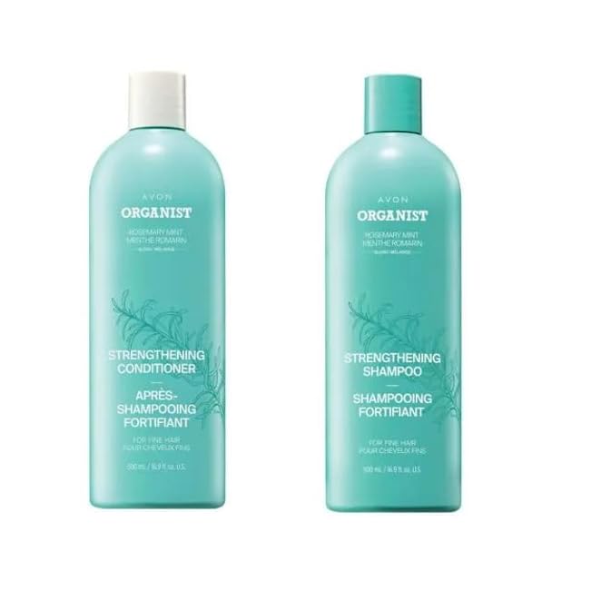AVON Organist Rosemary Mint Strengthening Shampoo and Conditioner Set, Scalp Refreshing K-Beauty Hair Care for Thicker, Healthier Looking Hair