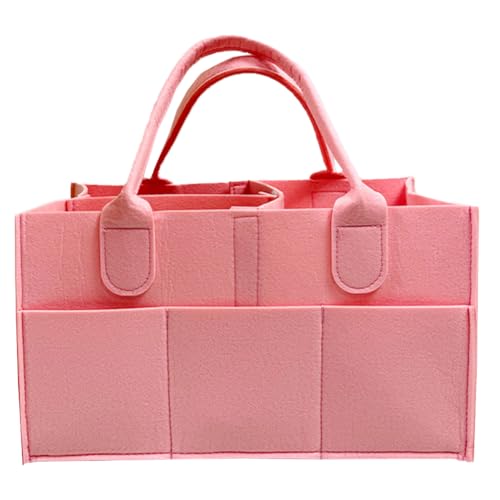 オムツストッカー おむつストッカー ベビー用品収納 オムツストッカー 収納バッグ 軽便 ベビー用品 育児用品入れ折りたたみ 日用品 収納ボッ (ピンク)