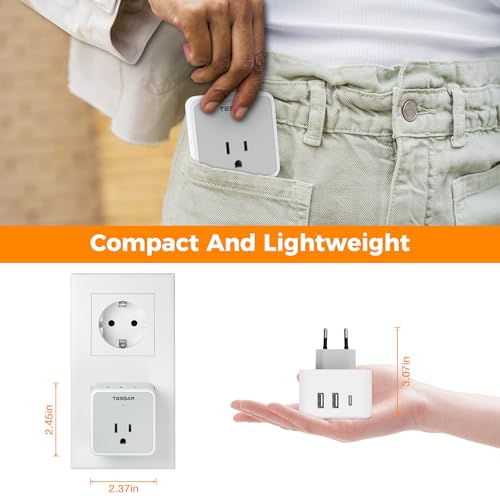 Image of TESSAN All European Italy Travel Plug Adapter Kit