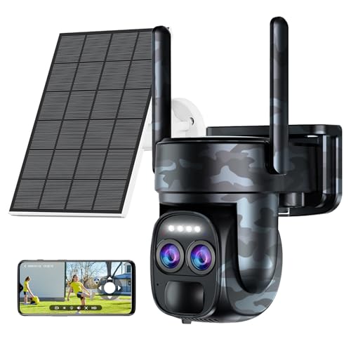 Abiso - 4K Camera Surveillance WiFi Exterieure sans Fil avec Double Objectif/Solaire Caméra/batterie,360° PTZ Caméra Interieure,Suivi automatique,Nocturne Couleur,Sirène,Audio Bidirectionnel,PIR&Détection ﻿ - -14%