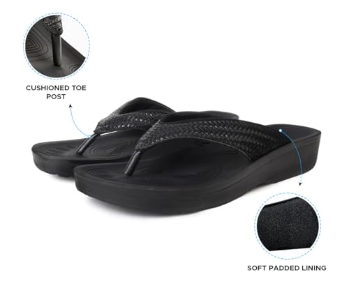 Image of AEROTHOTIC Original Orthotic Comfort Thong Style Flip Flops Sandals for Women with Arch Support for Comfortable Walk