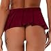 Sxiwei Woman's Sexy Schoolgirls Skirt Cosplay Role Play Lingerie Micro Pleated Mini Skater Skirt Burgundy One Size