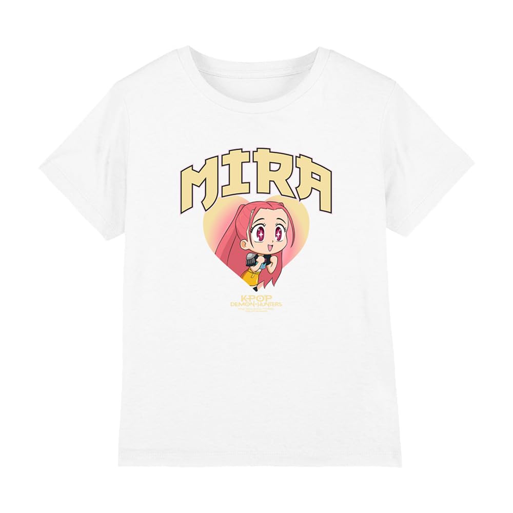 Kpop Demon Hunters White - Huntrix Mira Collegic Kids T Shirt, 5-6