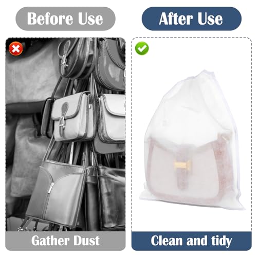 100 Pcs Dust Bags for Purses Storage Bags for Handbags Non Woven Fabric Handbags Storage, Shoe Travel Package for Packing, Home Closet Organizer Dust Cover (15.7x19.7in)4