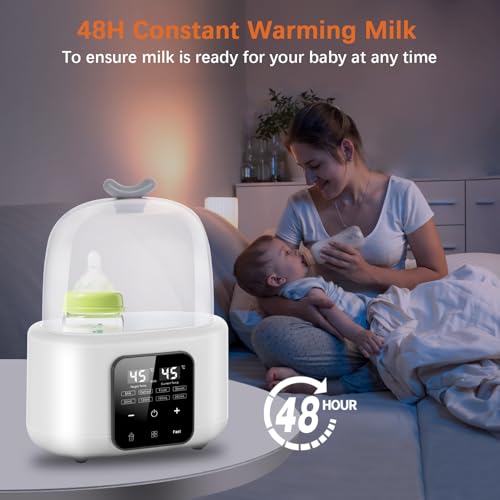 Calienta Biberones 6 en 1 con Control de Temperatura, Calentamiento Rápido en Minutos para Leche Materna y Fórmula, Esterilizador Biberones con Pantalla LCD Digital para Viajes y Uso Doméstico - imagen 7