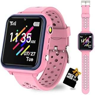 Retysaz Smartwatch Kinder, Spiele, Telefon für Mädchen und Jungen (Pink)