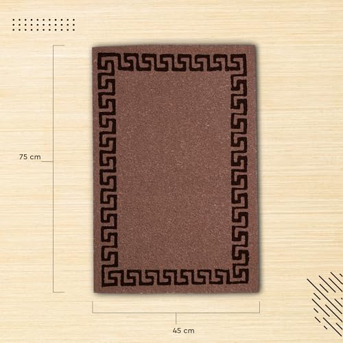 Image of Encasa XO Coir Door Mat for Home Entrance, Anti Slip PVC Back Brown