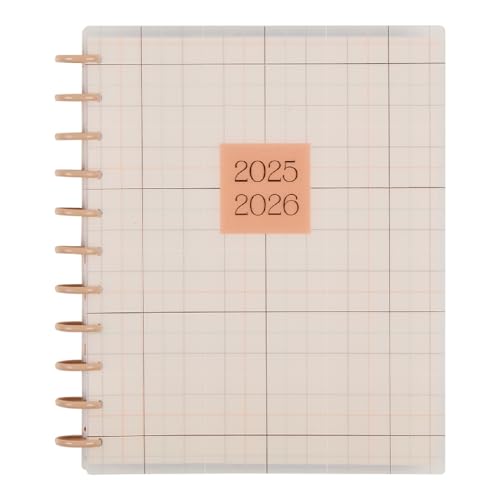 Happy Planner Disc-Bound 12-Month July 2025–June 2026 Planner with 3 Extra Months, Big Size, Teacher Layout, Soft + Modern