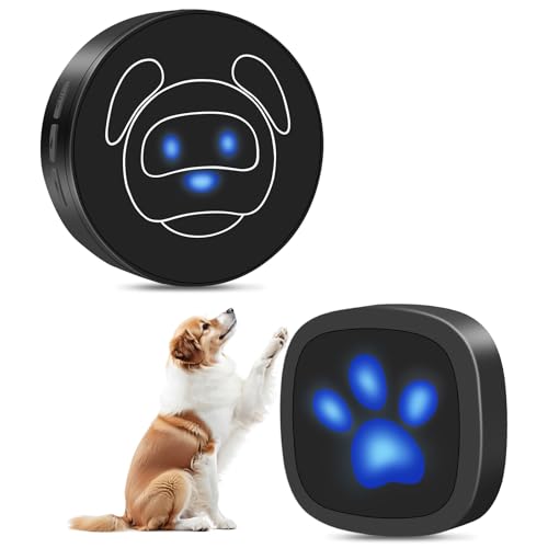Whimsii Dog Doorbell, Wireless Ring Bell to Go Outside, IP55 Waterproof Buttons, 55 Melodies, 4 Volume Levels & 950ft Range (Black, 1 Reciever 1 Transmitter)