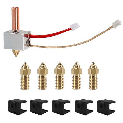 LANKEGU Kit de bloque calefactor Hotend para Neptune 4, accesorios de impresora 3D Kit de bloque térmico Hotend con 5 calcetines de silicona y 5 boquillas para Elegoo Neptune 4, Neptune 4 Pro