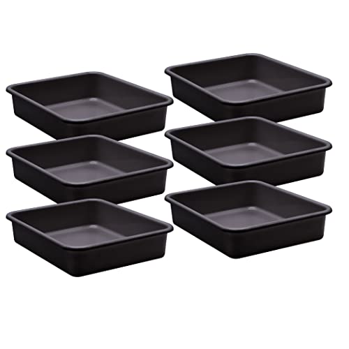 Teacher Created Resources TCR20434-6 Plastic Letter Tray, 14-Inch x 11.5-Inch x 3-Inch, Black, Pack of 6