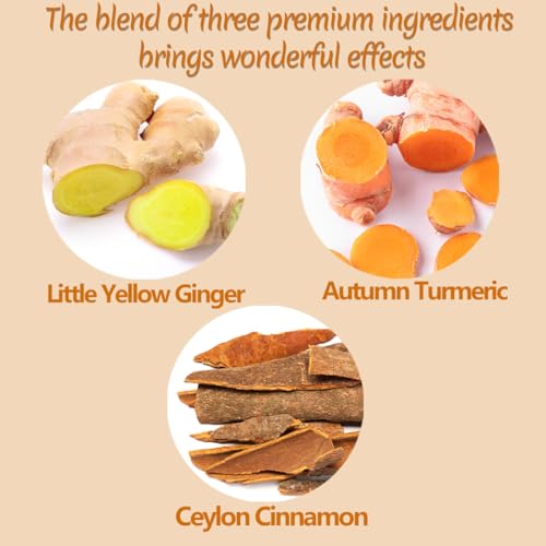 50 Premium Turmeric, Ginger, Cinnamon Blend Tea Bags, 100% Natural & No Additives & Caffeine Free. - Image 3