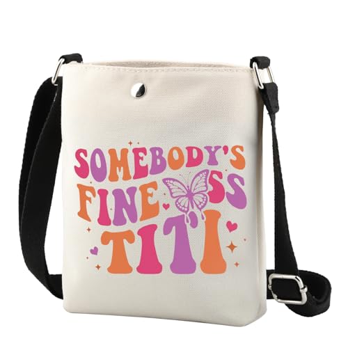 TSOTMO Best Auntie Gift Titi Somebody's Fine Ass Titi Crossbody Bag Gift for Aunt Aunt Funny Pregnancy (Ass Titi XK)