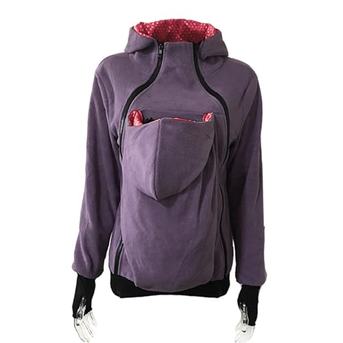 Mujer Sudadera Capucha Portador De Bebé,3-In-1 Multifunción Madre Canguro para Mujer Premamá Panel Extraíble Embarazo Ropa,G,L
