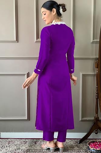 Image of Jwalin Women's Chinon Silk Kurta Pant Set with Dupatta