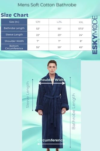 Mens Soft Cotton Bathrobe, Ankle Length Long Men's Thick Towel Bath Robe3