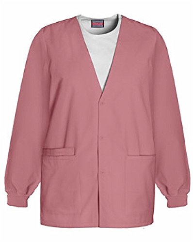 Cherokee Women’s Workwear Scrubs Cardigan Warm-up Jacket, Pink Blush, X-Small